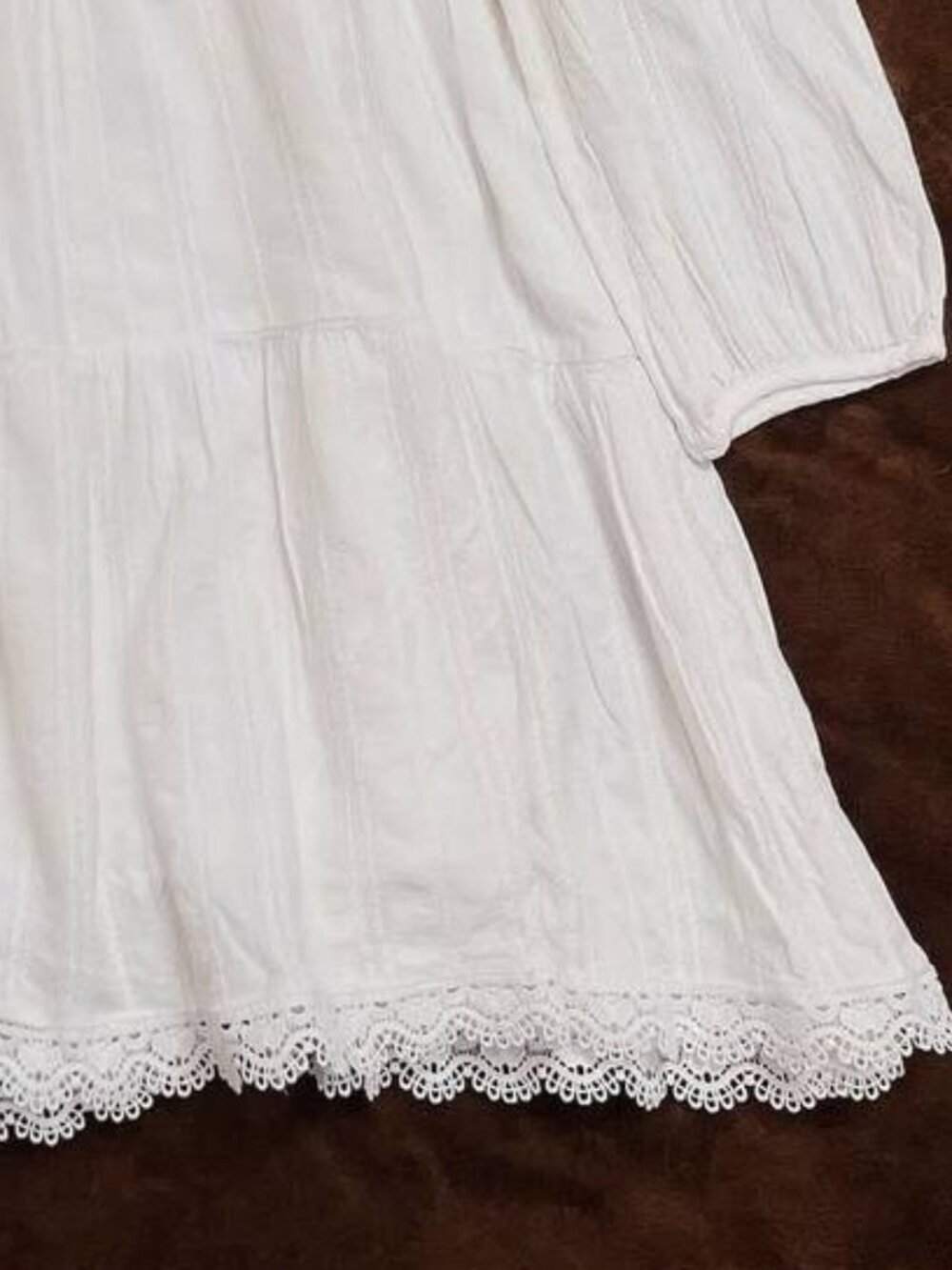 White Lace Trim Dress - Picture 3 of 3